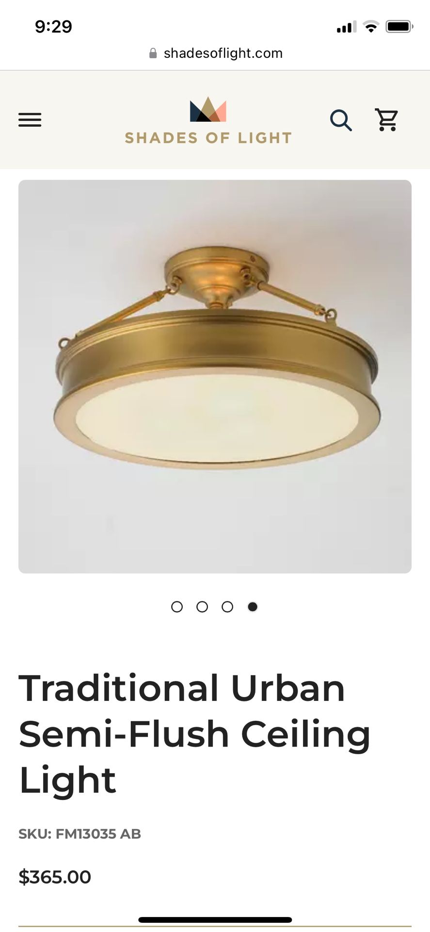 Minka-Lavery Semi-Flush gold Light Fixture