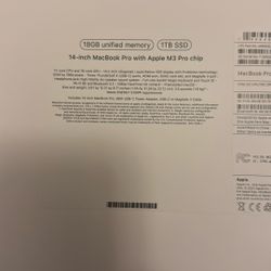 Brand New MacBook Pro  1TB Storage With AppleCare 