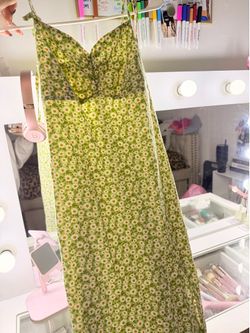 Green flower dress