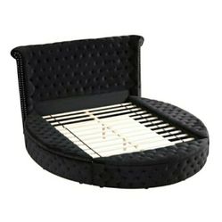 Black Velvet Round Bed Tufted Headboard Storage Only Available In Size Queen $1,300 & Eastern King $1,400 Firm Price 