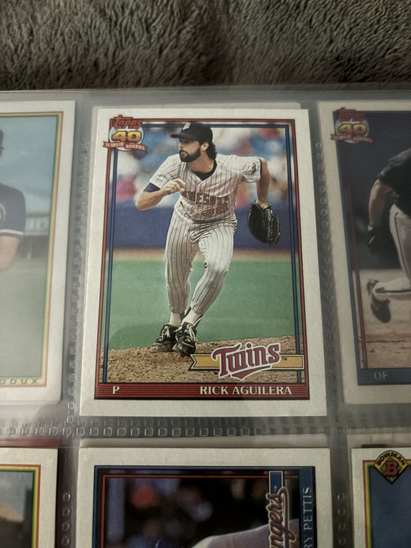 Topps #318 baseball card Rick Aguilera Minnesota Twins #baseball #MLB