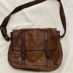 Fossil Brown Men’s Leather Messenger Bag 