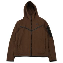 Nike Sportswear Tech Fleece Hoodie Men Medium M Brown Full Zip Sweatshirt Jacket