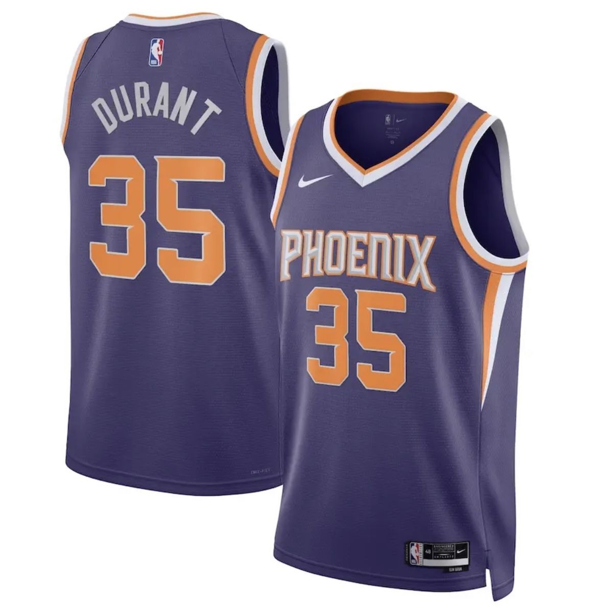NWT Nike NBA Swingman Icon 2022 Phoenix Suns Kevin Durant #35 Jersey Sz L / 48 