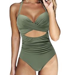Beautiful Green One Piece NBathing Suit XL