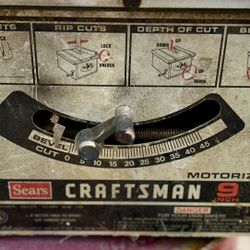Craftsman 9 Inch Motorized Table Saw 