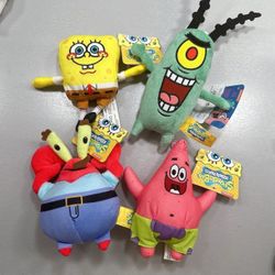 New Spongebob Squarepants Family Plushie Set Of 4