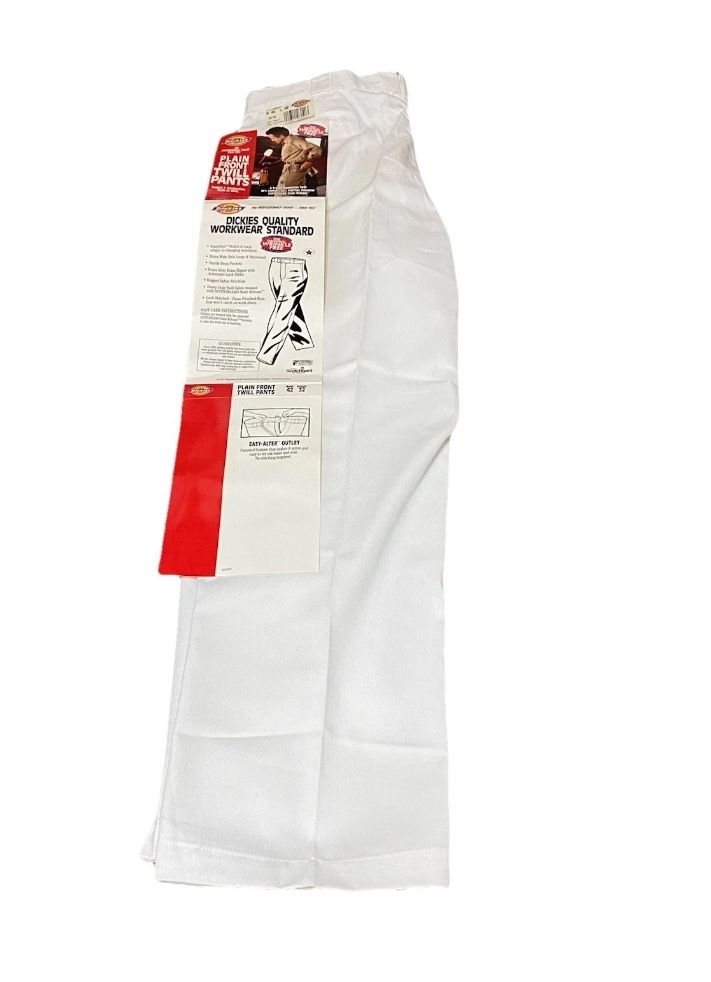 RARE 42x32 Vintage 1991 Dickies White Plain Front Twill Pants NWT 1990s