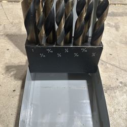 Top-Eastern Drill Co 8 Piece S&D Split Point Drill Bit Set 9/16" to 1" by 16ths