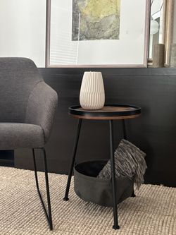 Round Side Tables with Storage Basket