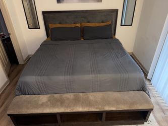 King Size Bed Frame + Matching Storage Bench