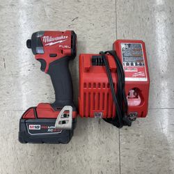 Milwaukee M18 FUEL 18V Lithium-Ion Brushless Cordless 1/4 in. Hex Impact Driver  , Battery And Charger 