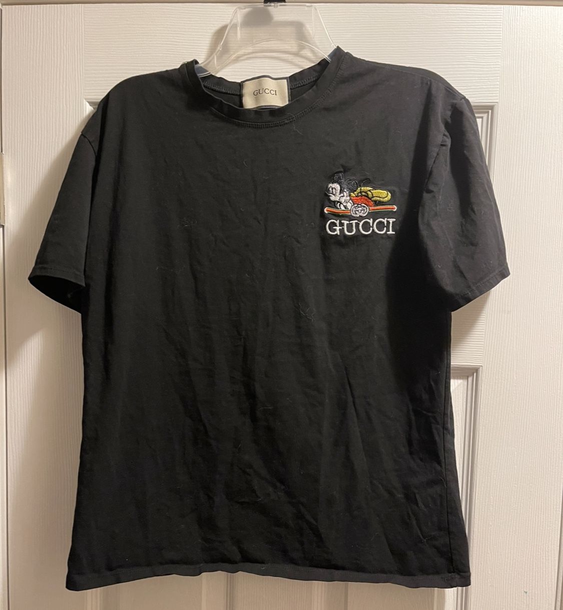 Gucci Womens Black Logo T Shirt Collab with Disney Rare size medium 