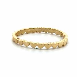 Woman’s Ladies 14k Yellow Gold Heart Eternity Stacking Ring Size 7 GP3130706