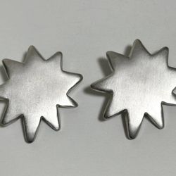 Victorias Secret Silver Sun Starburst Clip On Earrings