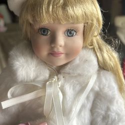 Fur Coat Baby Ceramic Doll
