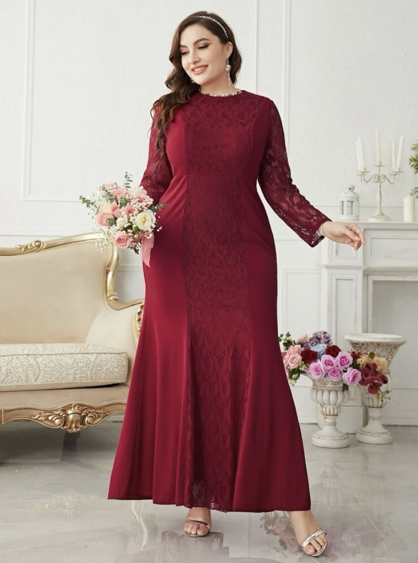 Wine Lace Dress