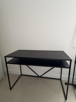 Black Metal Desk with Shelf