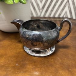 Vintage Academy Silver On Copper Creamer 