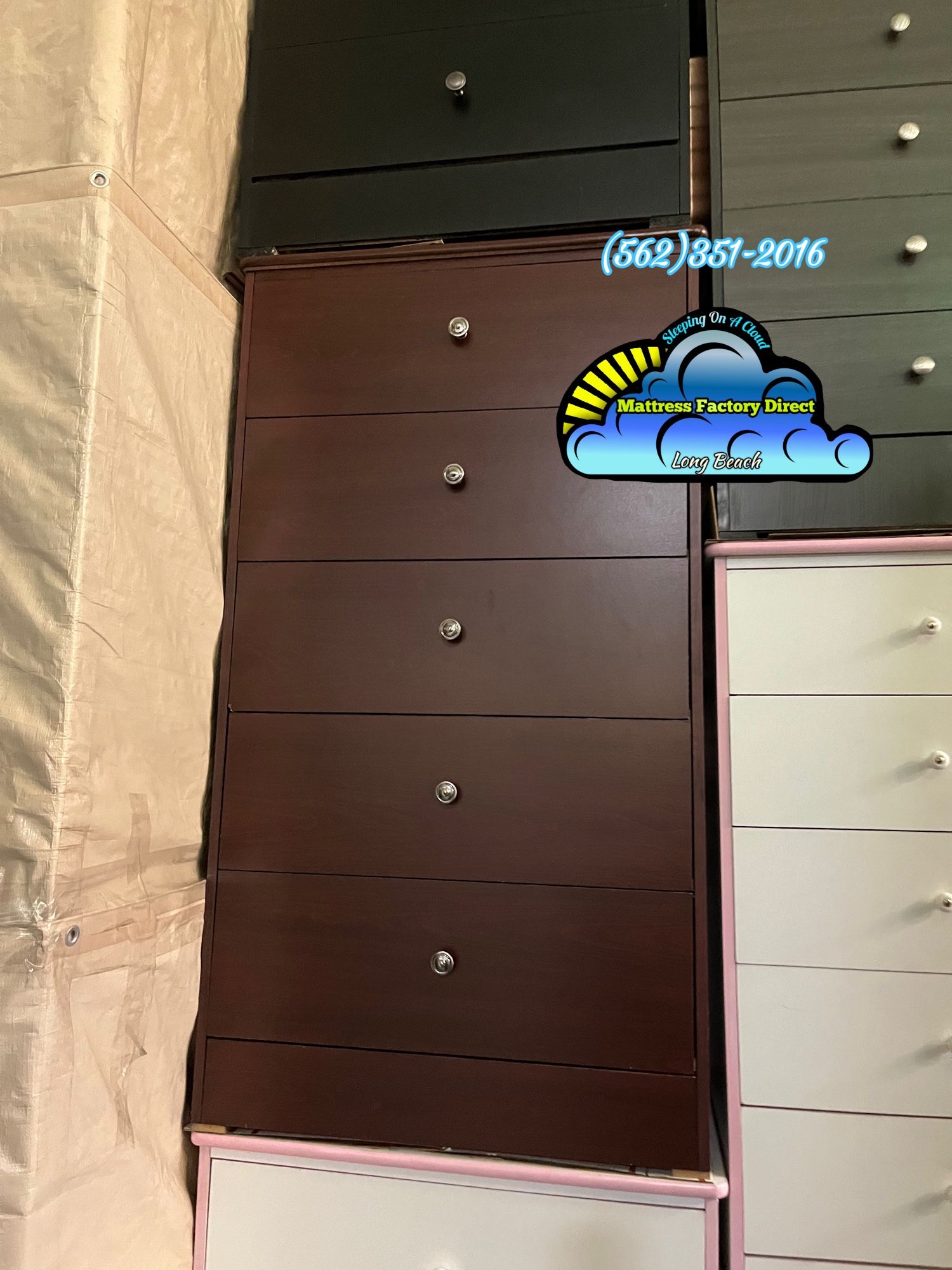 Five Drawer Dresser 1 Knob Jumbo Cherry Chest Cajonera