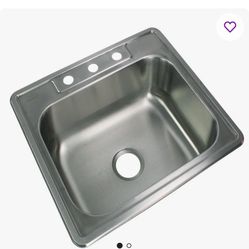 STAINLESS STEEL SINK 20 GAUGE DROP-IN, 25" X 22"