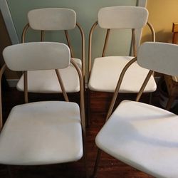 4 Vintage MCM Cosco Hamilton Stylaire Model 90 Folding Chairs. Minor Flaws. Missing Three Leg Caps. See Photos.  