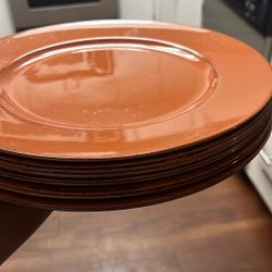 10 Orange Charger Plates/ Decorative Plates 
