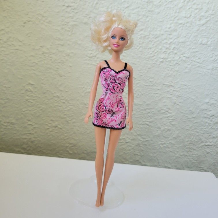 Barbie Basics Doll Rose Print Dress 2010 Mattel 