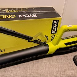 RYOBIONE+ 18V 90 MPH 200 CFM Cordless Battery Leaf Blower/Sweeper with 2.0 Ah Battery and Charger