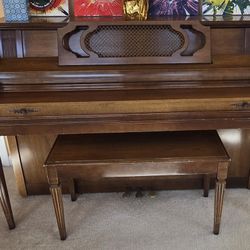 Vintage Upright Piano with bench
