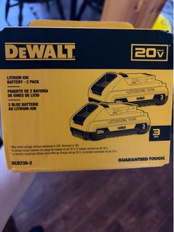 DeWalt 20 amp 3AH, 2 pack batteries