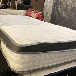 Fat pillow top twin mattress new was $399 now $200  great for big kids and adults one of the better ones we have ever received  5 left