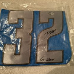 Autographed D'Andre Swift Detroit Lions Football Jersey