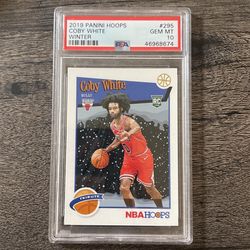 2019 Panini Hoops. Coby White Rookie Card. Winter #295 Gem Mint 10
