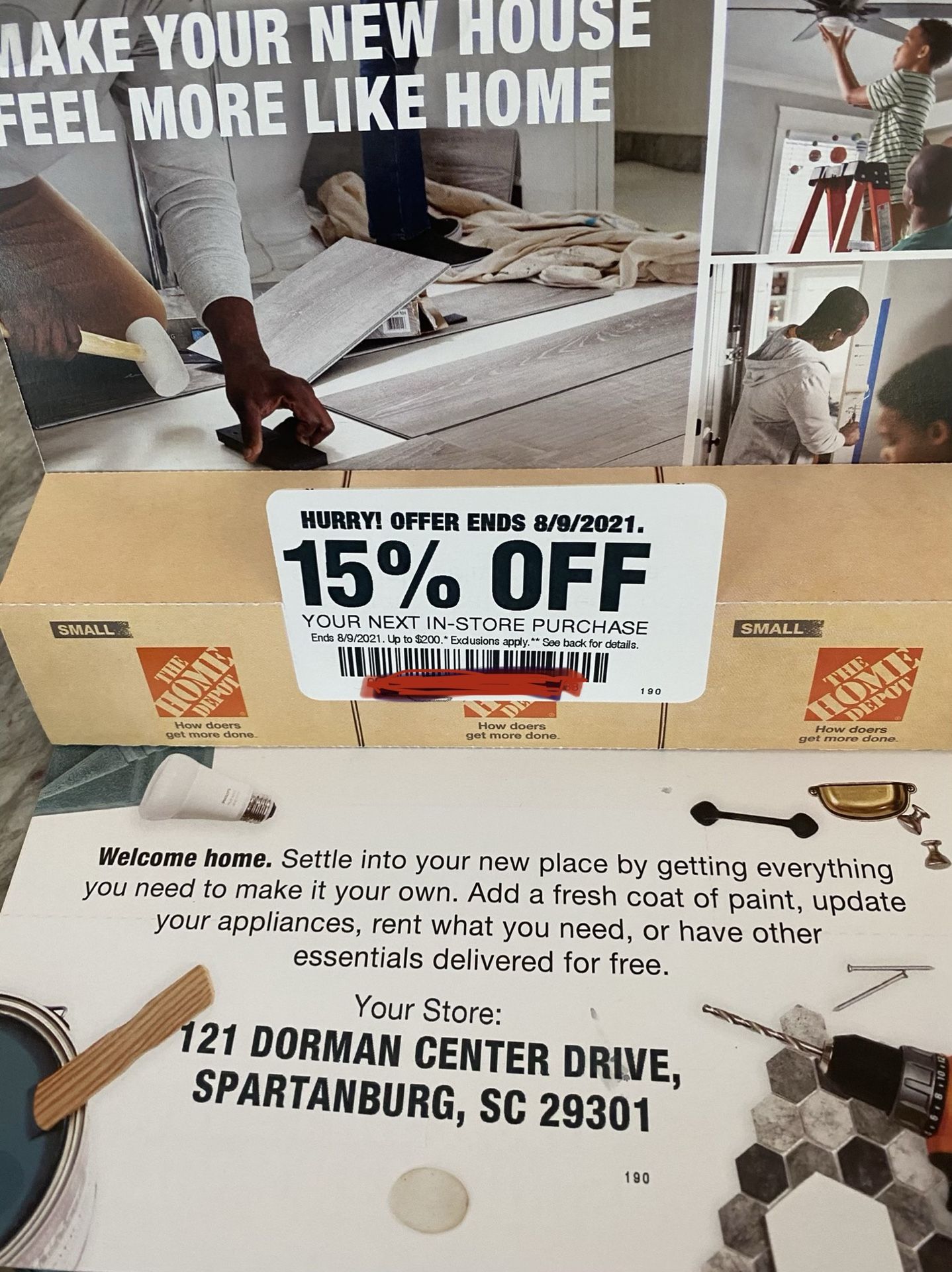 Home Depot 15% Off Coupon