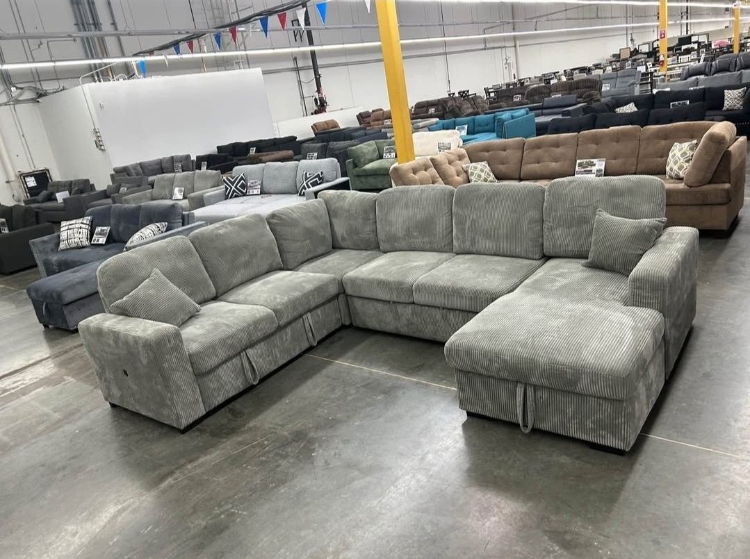 BRAND NEW CONVERTIBLE SECTIONAL SOFA SET $899