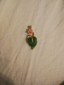 Pink Angel Coral, Jade And 14k G Pendent