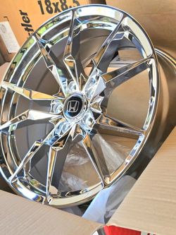 18x8.0 NEW CHROME SHIFT BLADE WHEELS/RIMS. 5X114.3