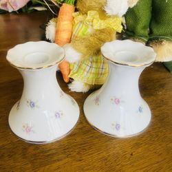 Set Of Chinese Porcelain Candle Holders 