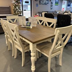 New 7pc Dining Table Set 