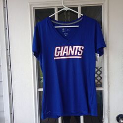 New York Giants Nike V Neck T Shirt Adult Women's Size L Dri-Fit 