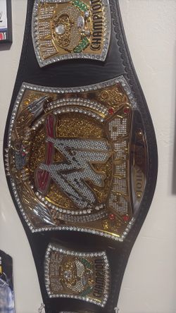 WWE spinner, title replica autographed