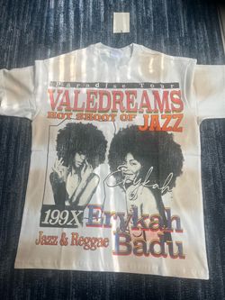 White vale Crew Neck T-Shirt with Tags Erykah Badu