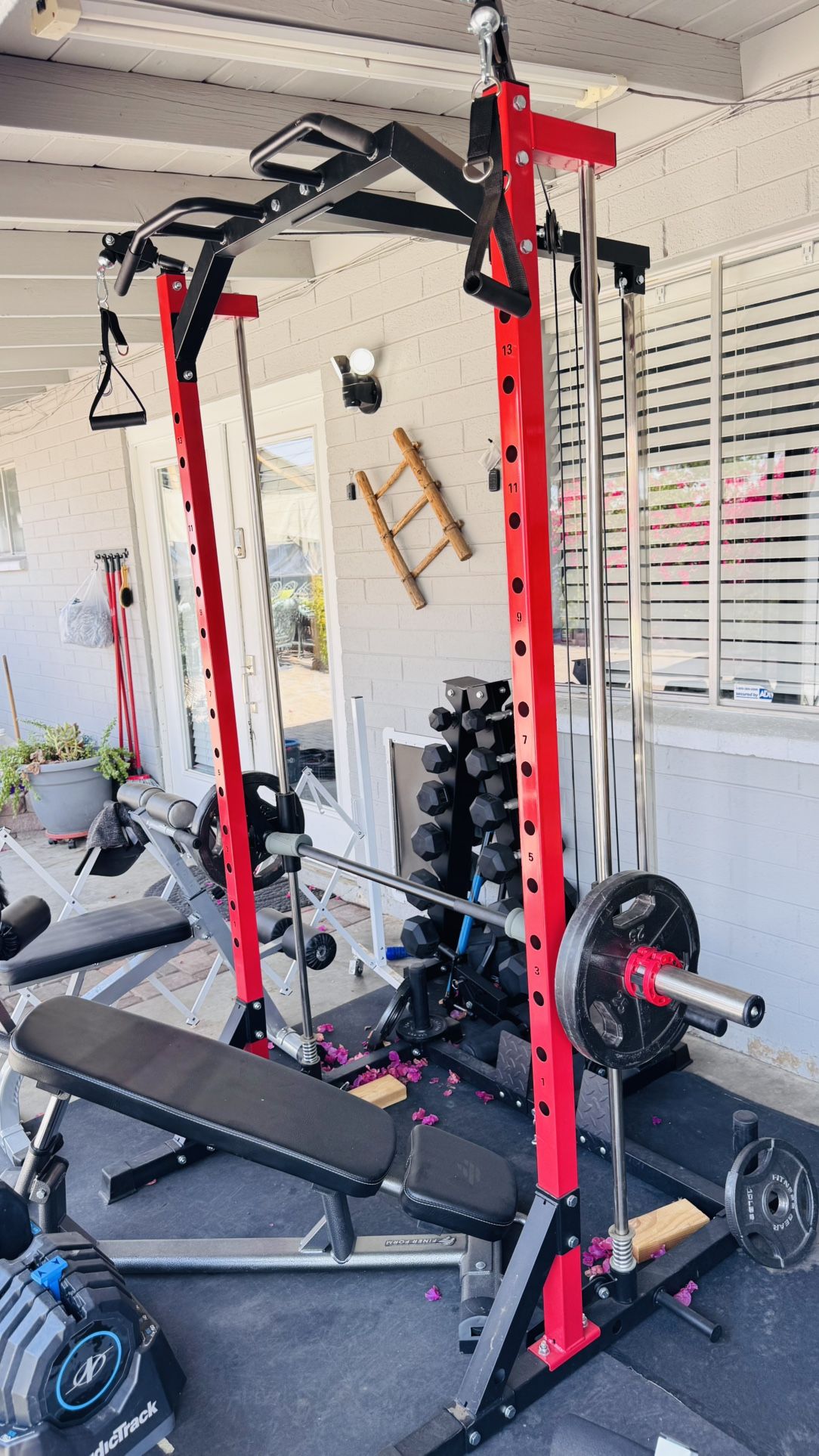 Smith Machine, Leg Extension Machine And Roman Chair. Gym Equipment.