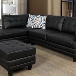 Leather Sectional With Ottoman Optional