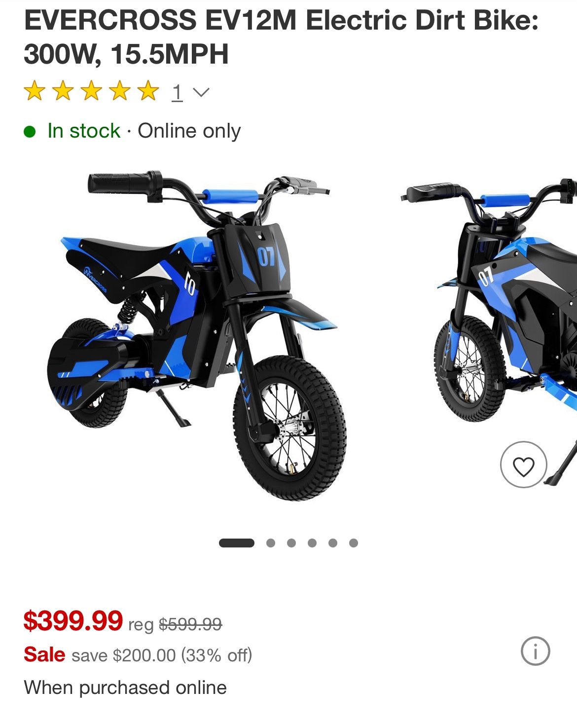 Evercross EV12M Kids Electric Motorcycle