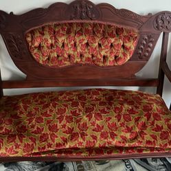 1800’s Antique Furniture With Wheels In The Front Mahogany Wood