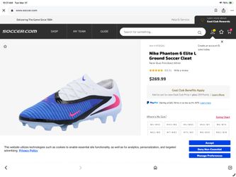 Mens Nike Phantom 6 Elite L Ground Soccer Cleat - Mens Size 10