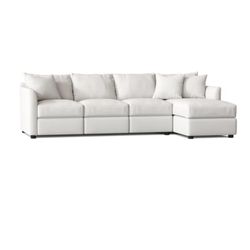 Upholstered White Sectional Couch 