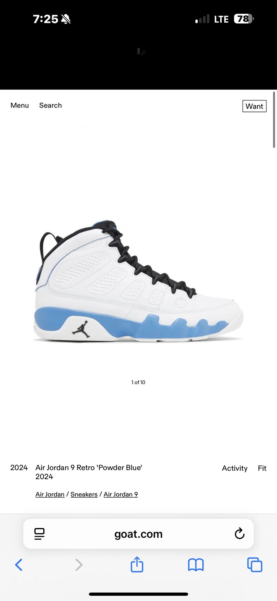 Air Jordan 9 Retro 'Powder Blue' 2024